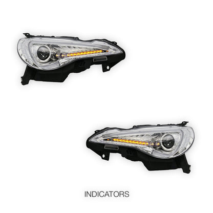 Toyota 86 1st Gen (2012 - 2016) Crystal Clear LED DRL Headlights LH + RH