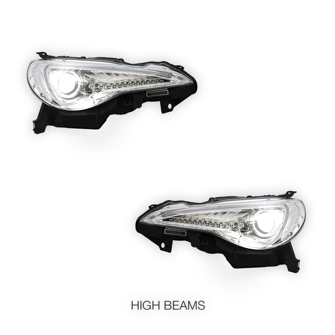 Toyota 86 1st Gen (2012 - 2016) Crystal Clear LED DRL Headlights LH + RH
