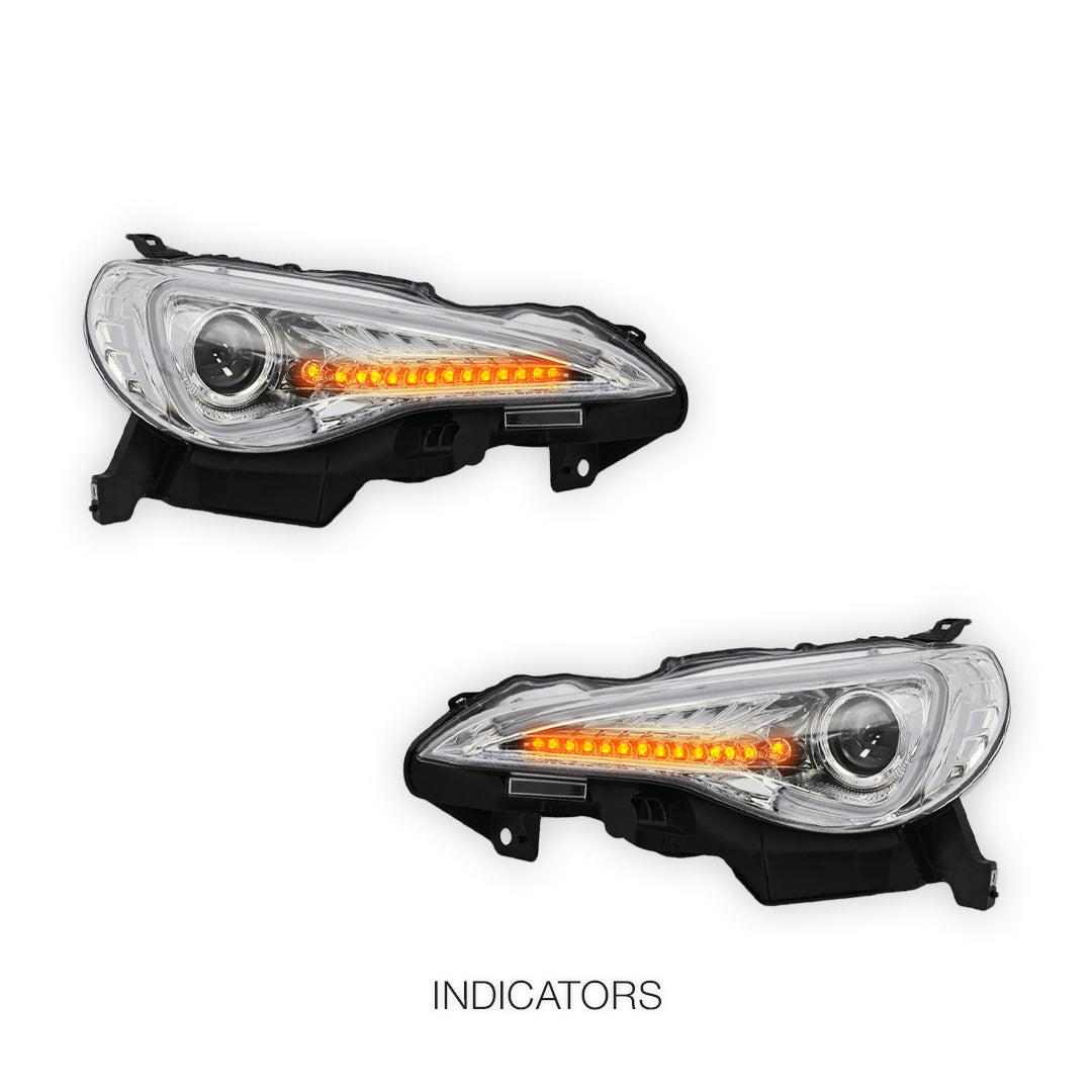 Toyota 86 1st Gen (2012 - 2020) Clear 3D LED DRL Headlights LH + RH
