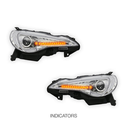 Toyota 86 1st Gen (2012 - 2020) Clear 3D LED DRL Headlights LH + RH