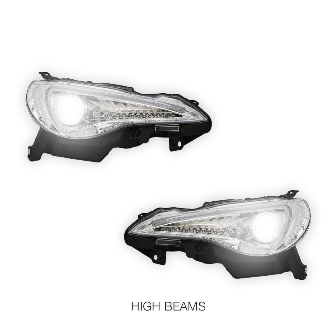 Toyota 86 1st Gen (2012 - 2020) Clear 3D LED DRL Headlights LH + RH