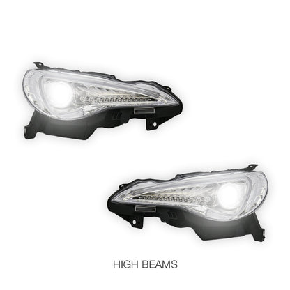 Toyota 86 1st Gen (2012 - 2020) Clear 3D LED DRL Headlights LH + RH