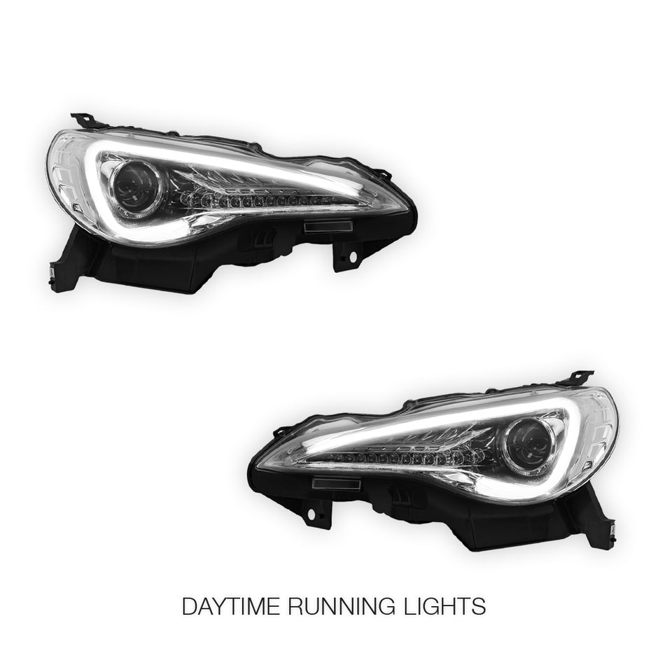 Toyota 86 1st Gen (2017 - 2020) Clear 3D LED DRL Headlights LH + RH