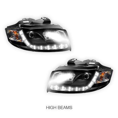 Audi A4 B6 (2000 - 2005) 3D LED DRL Projector Headlights LH + RH