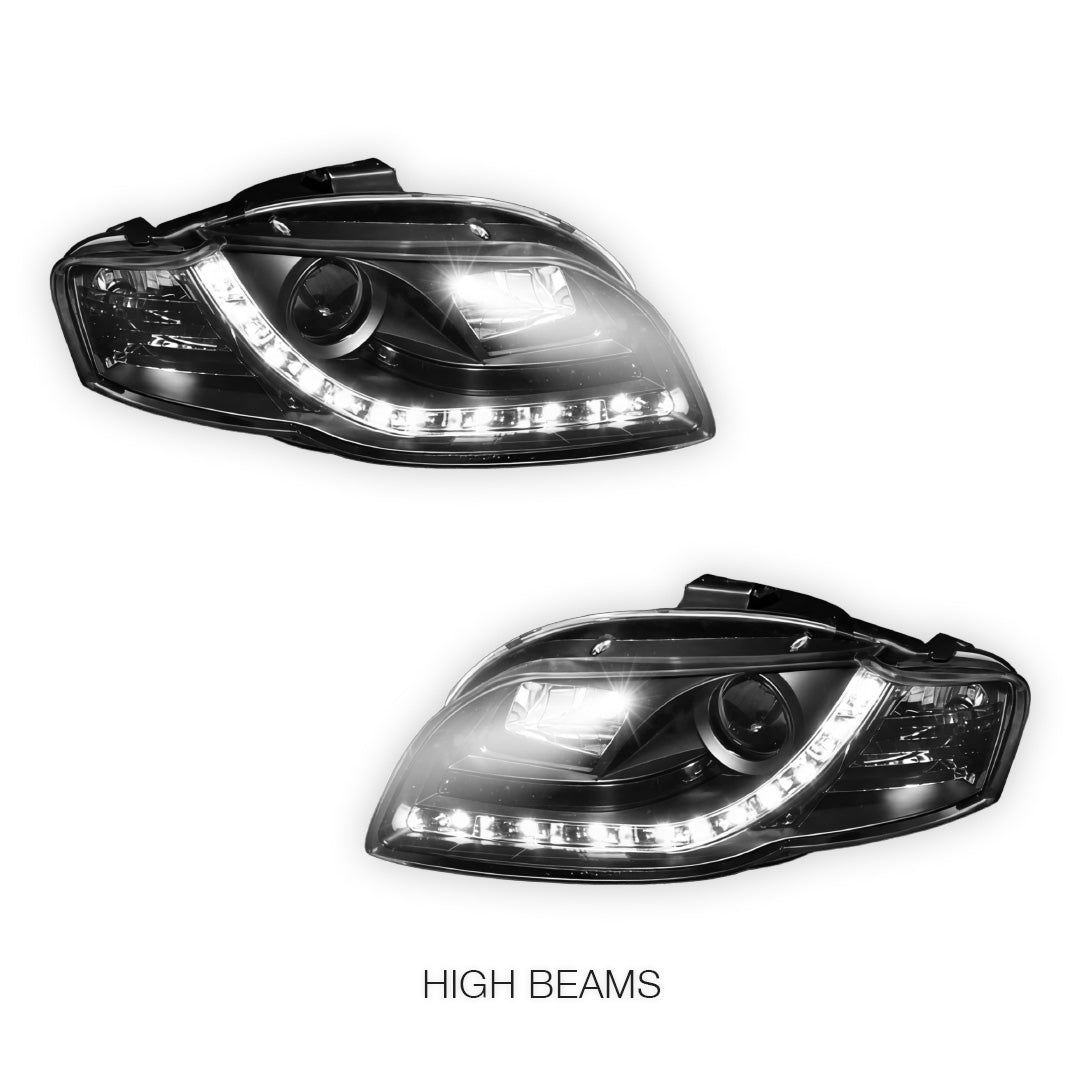 Audi A4 B7 (2005 - 2008) 3D LED DRL Projector Headlights LH + RH
