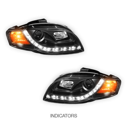 Audi A4 B7 (2005 - 2008) 3D LED DRL Projector Headlights LH + RH