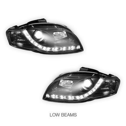 Audi A4 B7 (2005 - 2008) 3D LED DRL Projector Headlights LH + RH