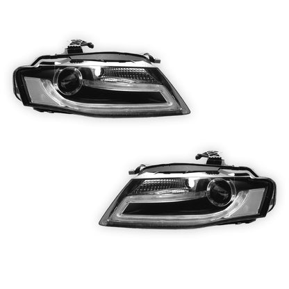 Audi S4 B8 (2009 - 2012) Halogen Model LED DRL Dual Beam Projector Headlights LH + RH