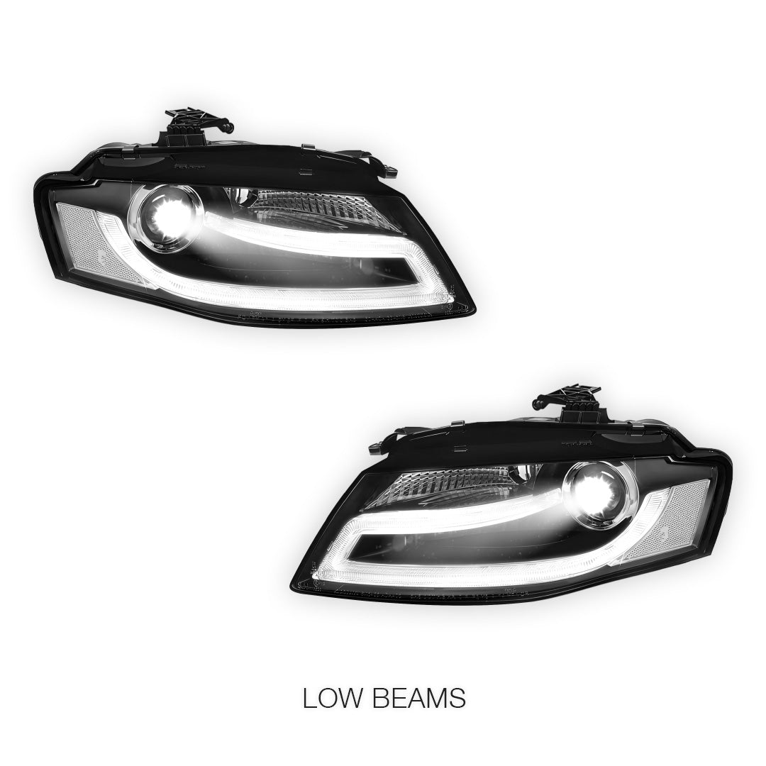 Audi S4 B8 (2009 - 2012) HID Model LED DRL Dual Beam Projector Headlights LH + RH