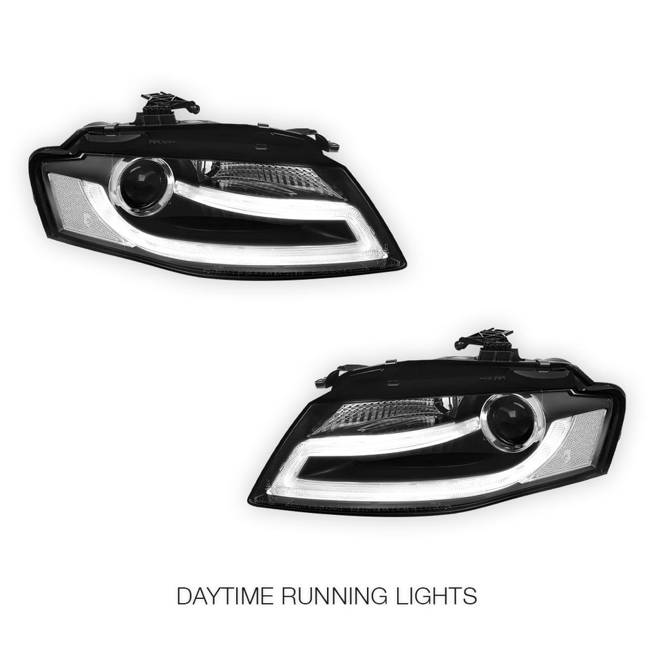 Audi A4 B8 Pre-Facelift (2009 - 2012) LED DRL Dual Beam Projector HID Headlights LH + RH