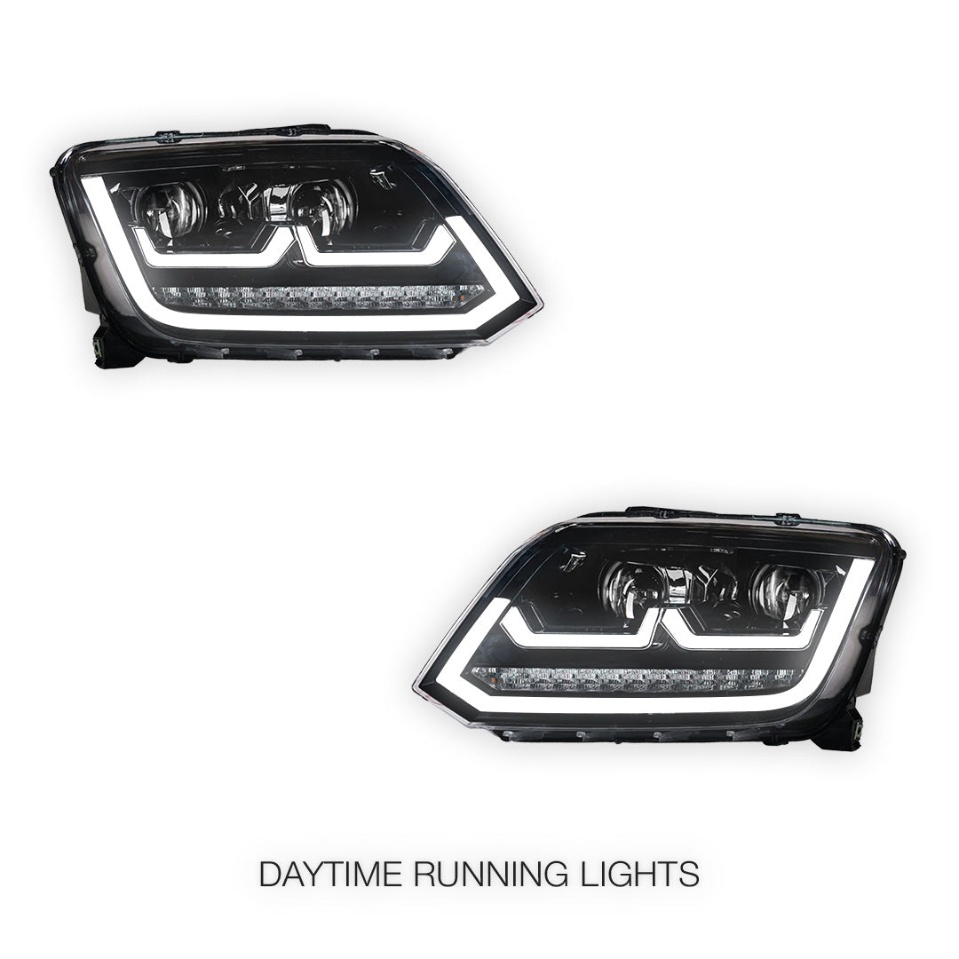 Volkswagen Amarok 2H (2011 - 2016) R Style LED DRL Projector Headlights LH + RH