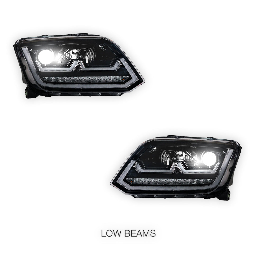 Volkswagen Amarok 2H (2011 - 2016) R Style LED DRL Projector Headlights LH + RH