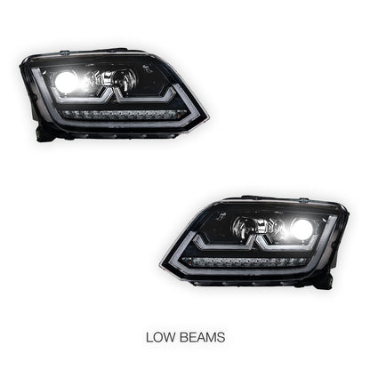 Volkswagen Amarok 2H (2011 - 2016) R Style LED DRL Projector Headlights LH + RH