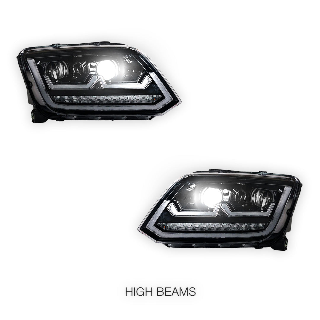 Volkswagen Amarok 2H (2011 - 2016) R Style LED DRL Projector Headlights LH + RH