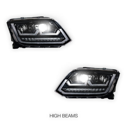 Volkswagen Amarok 2H (2011 - 2016) R Style LED DRL Projector Headlights LH + RH