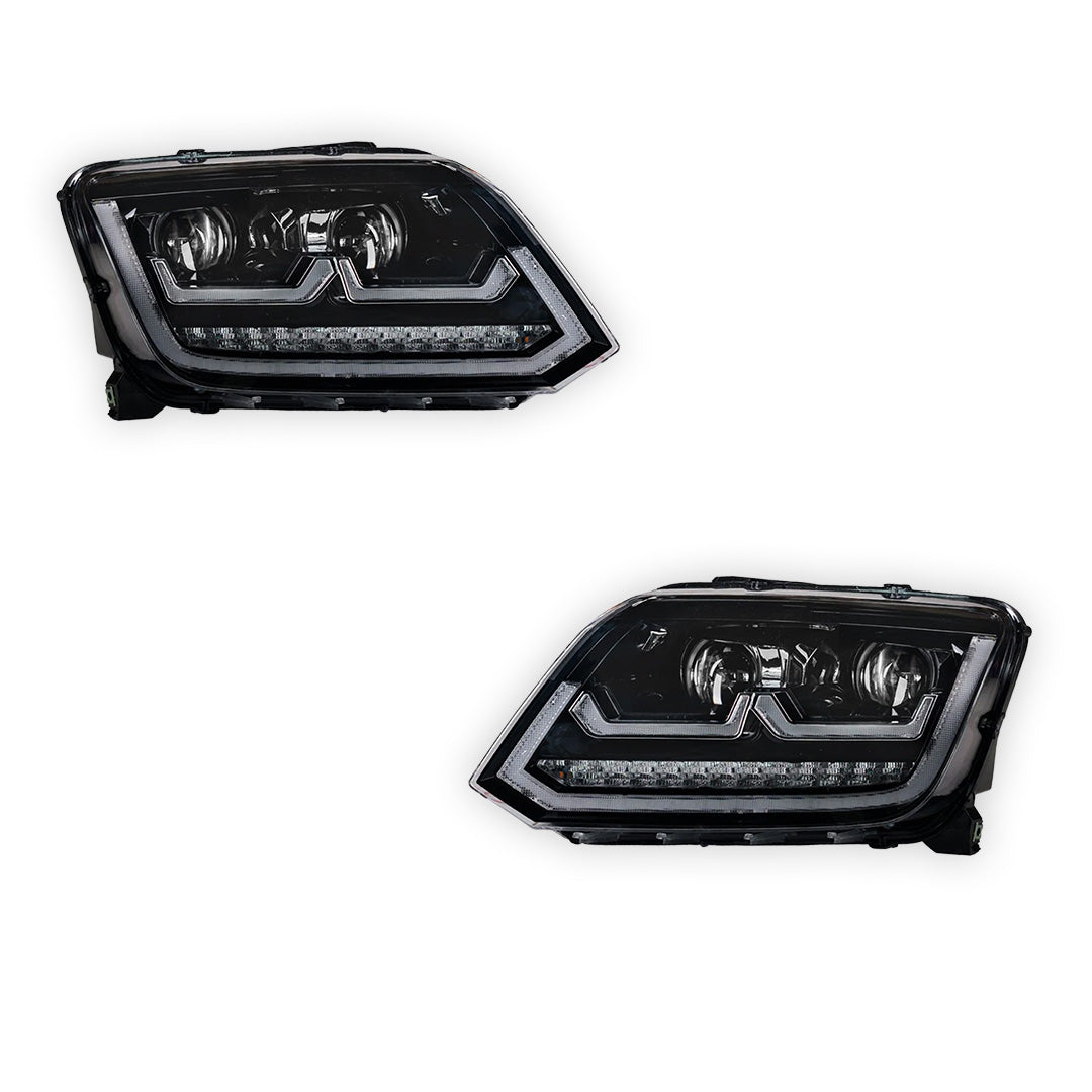 Volkswagen Amarok 2H (2011 - 2016) R Style LED DRL Projector Headlights LH + RH