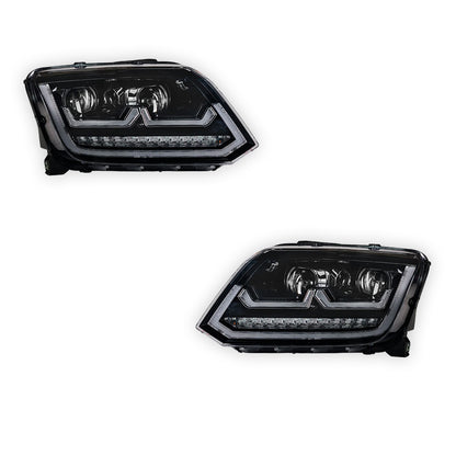 Volkswagen Amarok 2H (2011 - 2016) R Style LED DRL Projector Headlights LH + RH
