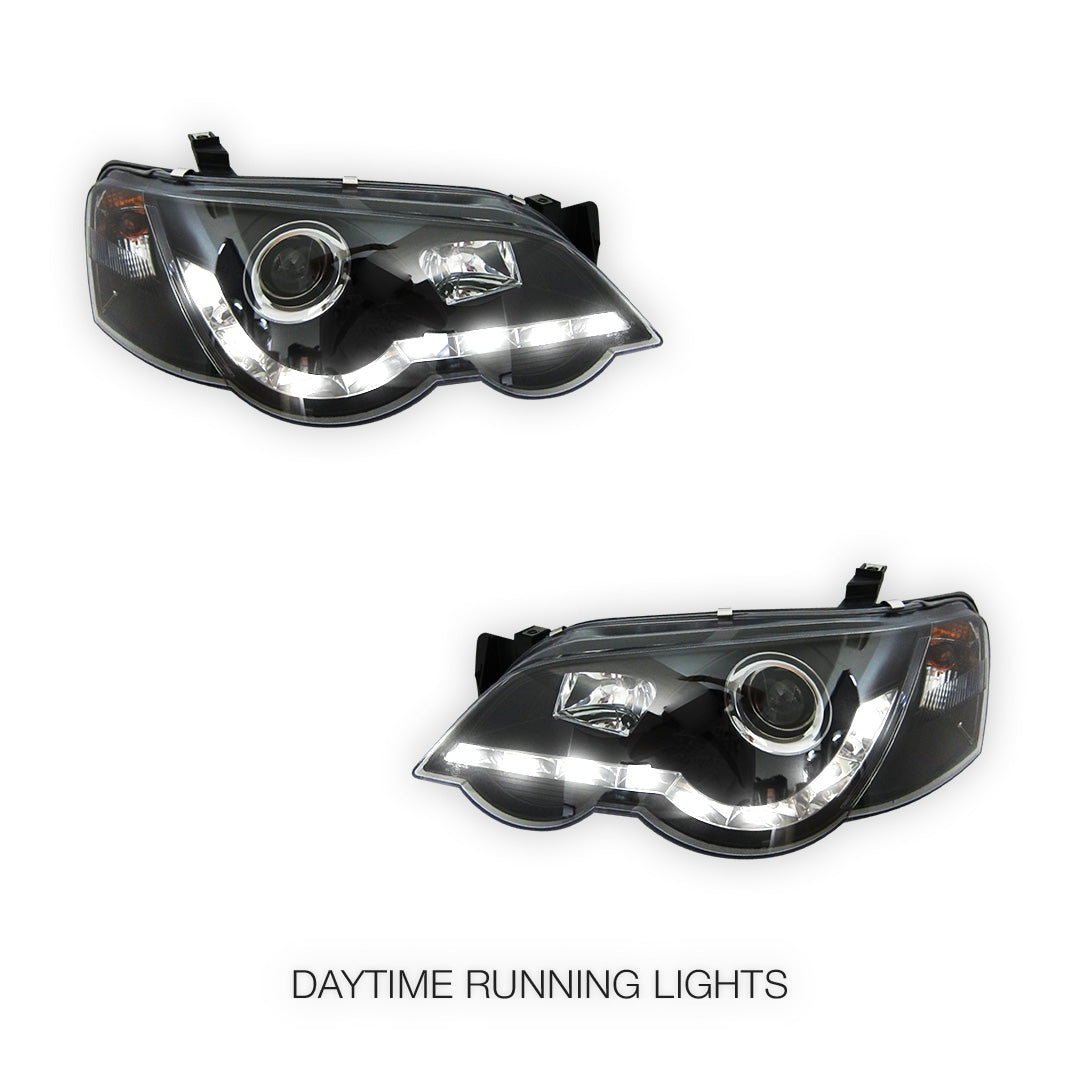 Ford Falcon BA / BF (2002 - 2008) LED DRL Projector Headlights LH + RH