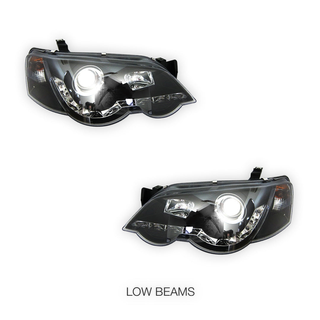 Ford Falcon BA / BF (2002 - 2008) LED DRL Projector Headlights LH + RH