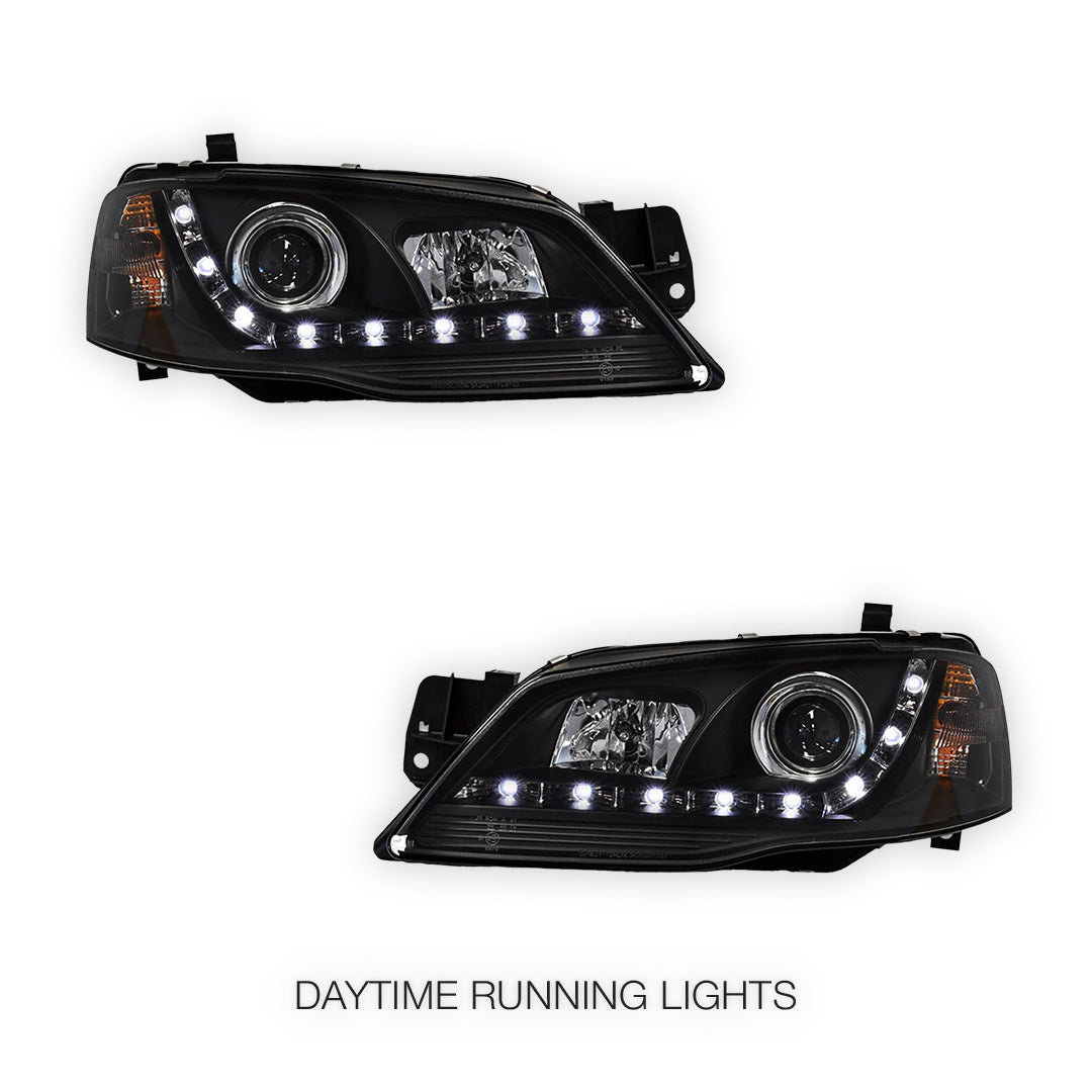 Ford Fairmont BF (2005 - 2008) LED DRL Projector Headlights LH + RH