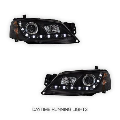 Ford Fairmont BF (2005 - 2008) LED DRL Projector Headlights LH + RH