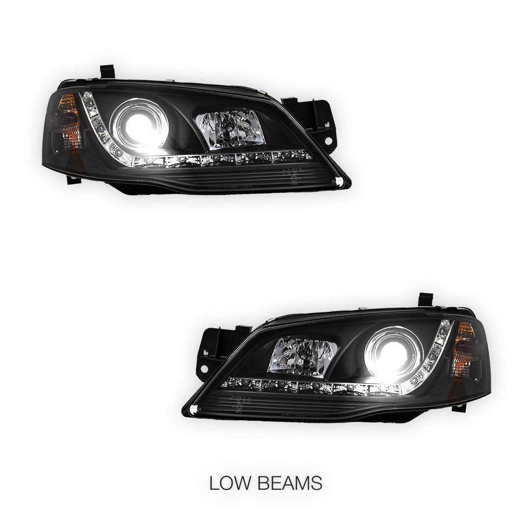 Ford Fairmont BF (2005 - 2008) LED DRL Projector Headlights LH + RH