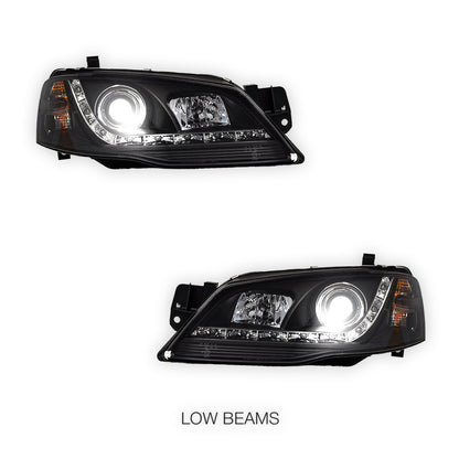 Ford Fairmont BF (2005 - 2008) LED DRL Projector Headlights LH + RH