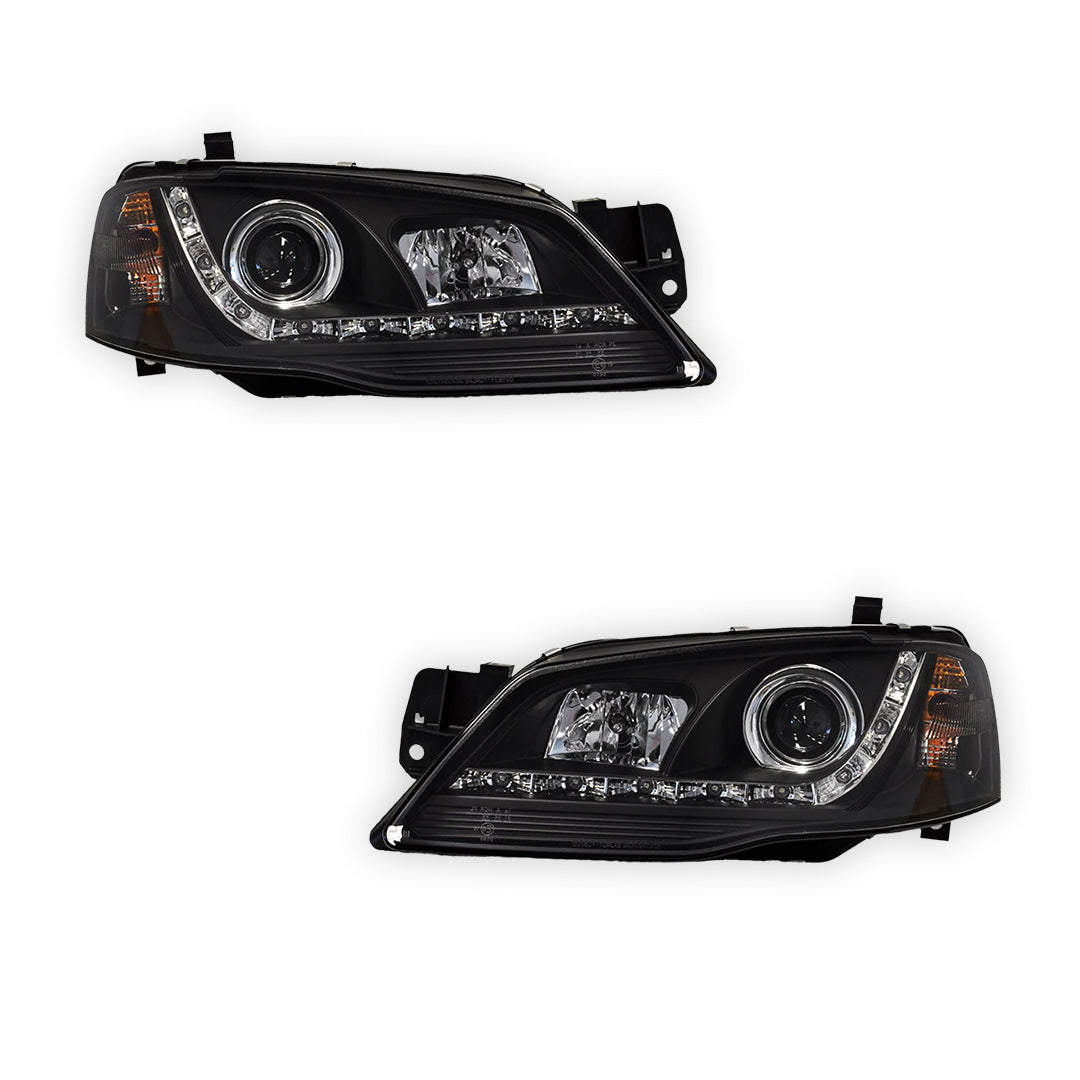 Ford Fairmont BF (2005 - 2008) LED DRL Projector Headlights LH + RH