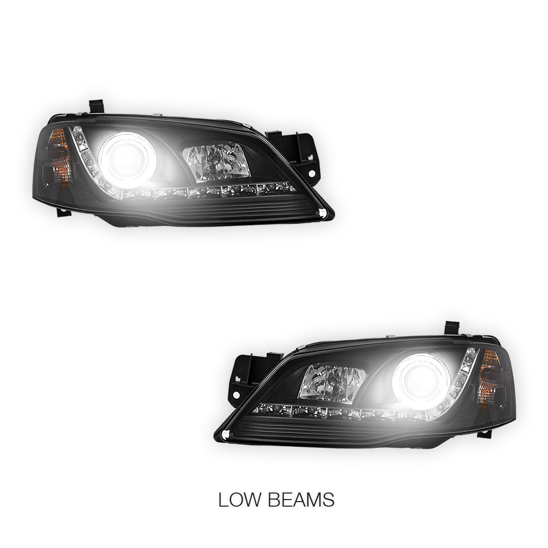 Ford Fairmont BF (2005 - 2010) LED DRL Projector Headlights LH + RH