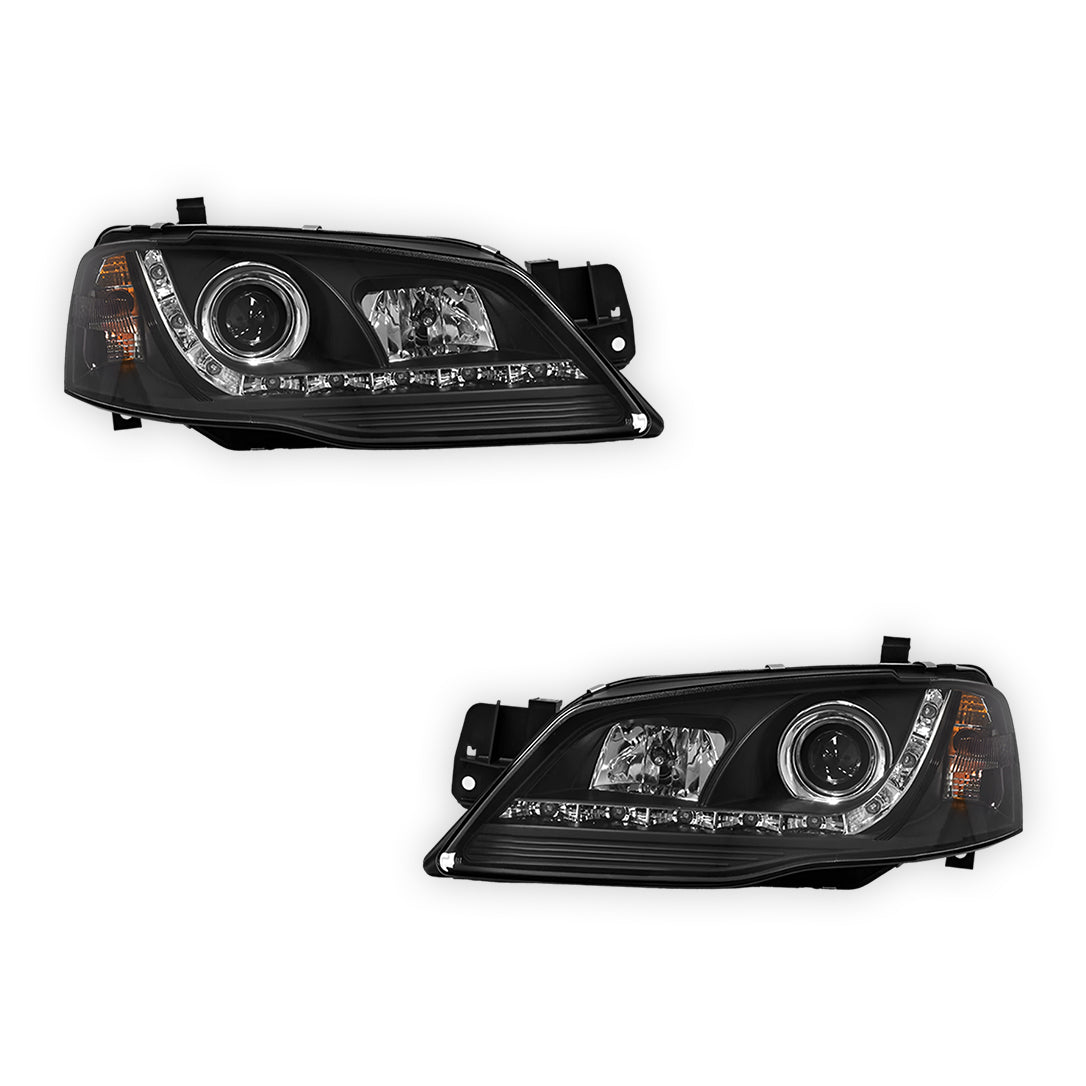 Ford Fairmont BF (2005 - 2010) LED DRL Projector Headlights LH + RH
