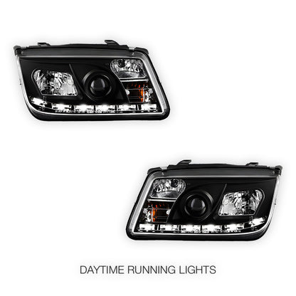 Volkswagen Bora 1J (1998 - 2004) LED DRL Projector Headlights LH + RH