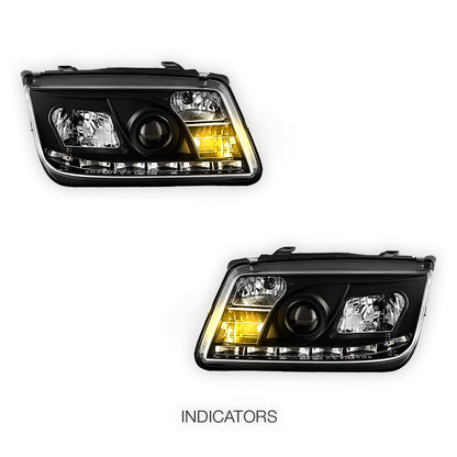 Volkswagen Bora 1J (1998 - 2004) LED DRL Projector Headlights LH + RH
