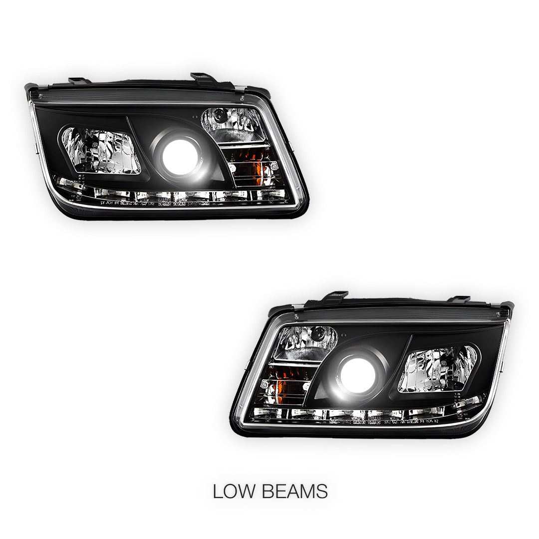 Volkswagen Bora 1J (1998 - 2004) LED DRL Projector Headlights LH + RH