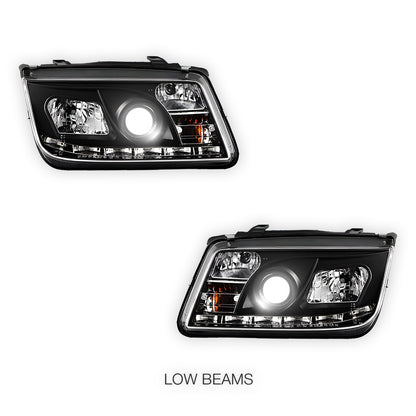 Volkswagen Bora 1J (1998 - 2004) LED DRL Projector Headlights LH + RH