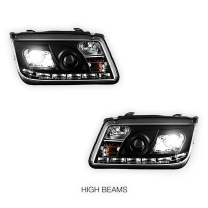 Volkswagen Bora 1J (1998 - 2004) LED DRL Projector Headlights LH + RH