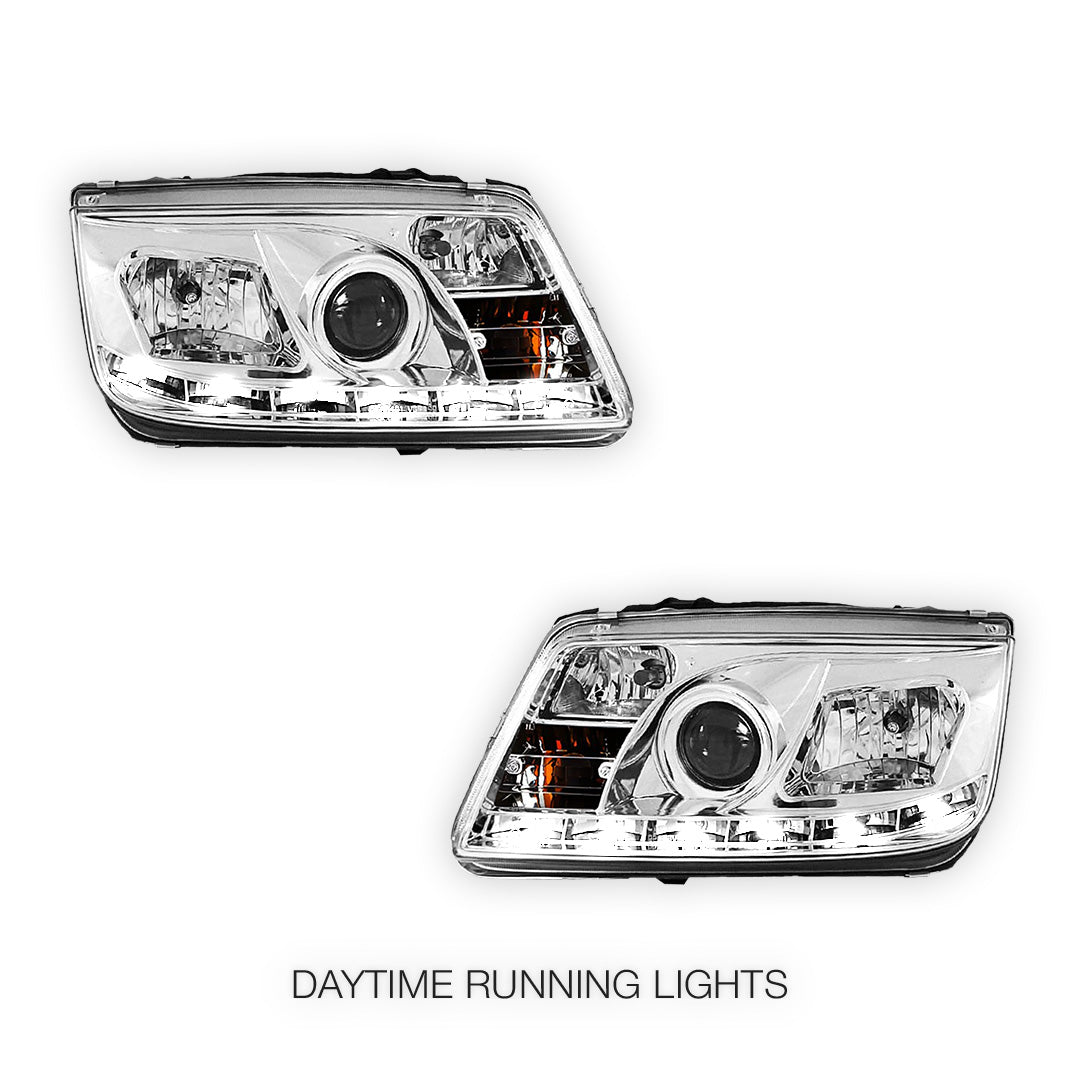Volkswagen Bora 1J (1998 - 2004) LED DRL Projector Headlights LH + RH