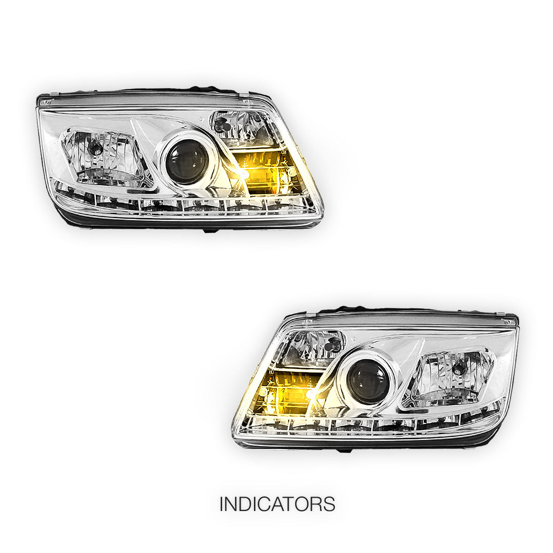 Volkswagen Bora 1J (1998 - 2004) LED DRL Projector Headlights LH + RH