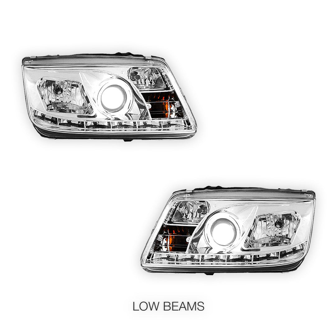 Volkswagen Bora 1J (1998 - 2004) LED DRL Projector Headlights LH + RH
