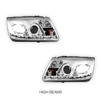 Volkswagen Bora 1J (1998 - 2004) LED DRL Projector Headlights LH + RH
