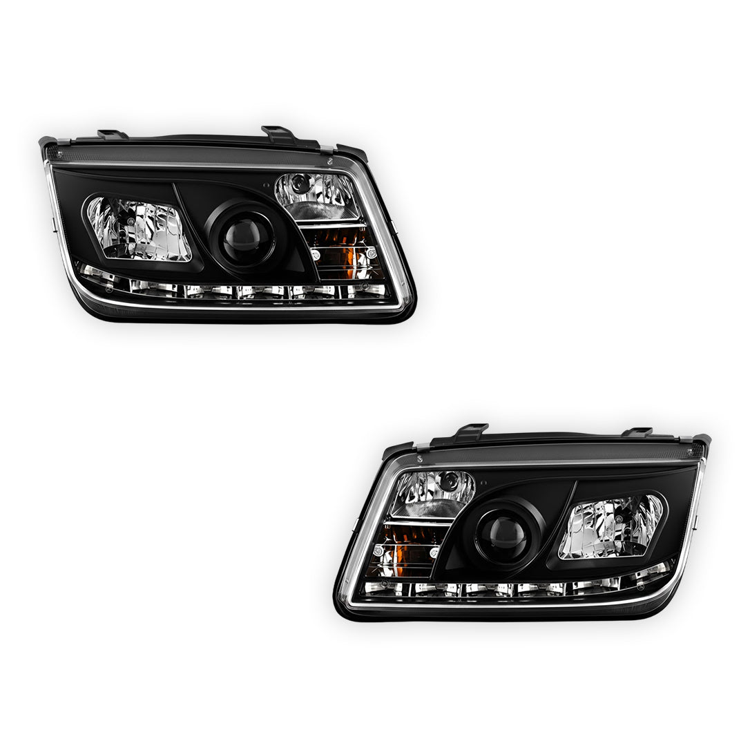Volkswagen Jetta 1J (1998 - 2004) LED DRL Projector Headlights LH + RH