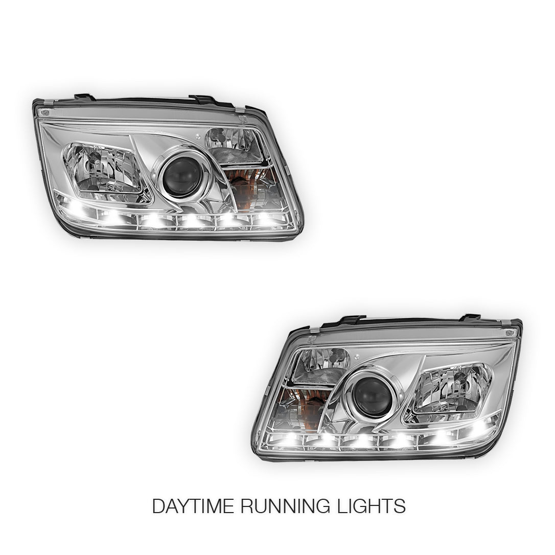 Volkswagen Jetta 1J (1998 - 2004) LED DRL Projector Headlights LH + RH