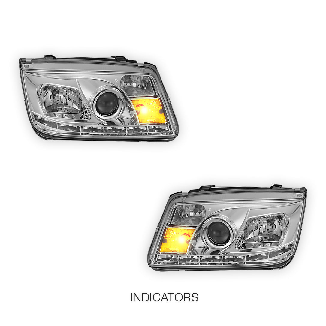 Volkswagen Jetta 1J (1998 - 2004) LED DRL Projector Headlights LH + RH