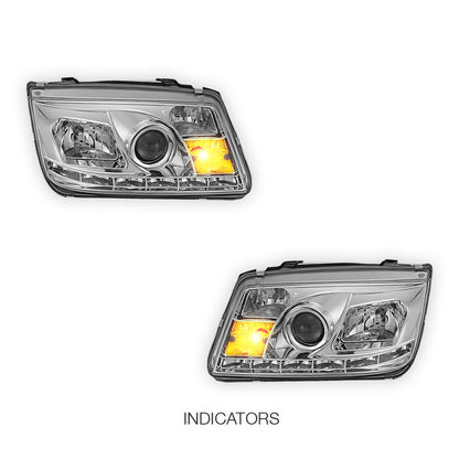Volkswagen Jetta 1J (1998 - 2004) LED DRL Projector Headlights LH + RH