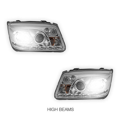 Volkswagen Jetta 1J (1998 - 2004) LED DRL Projector Headlights LH + RH