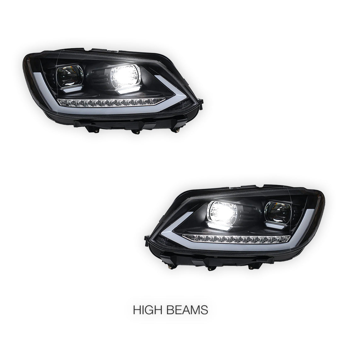 Volkswagen Caddy 2K (2011 - 2015) LED DRL Projector Headlights LH + RH
