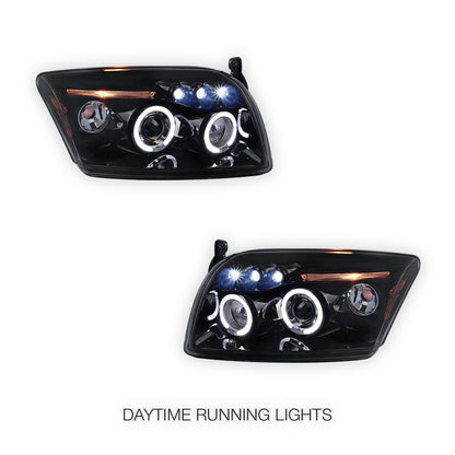 Dodge Caliber PM (2006 - 2012) Angel-Eyes DRL Projector Headlights LH + RH