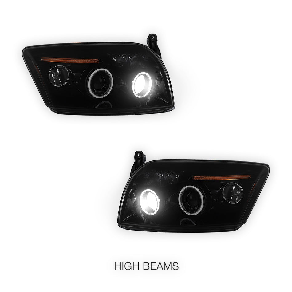 Dodge Caliber PM (2006 - 2012) Angel-Eyes DRL Projector Headlights LH + RH