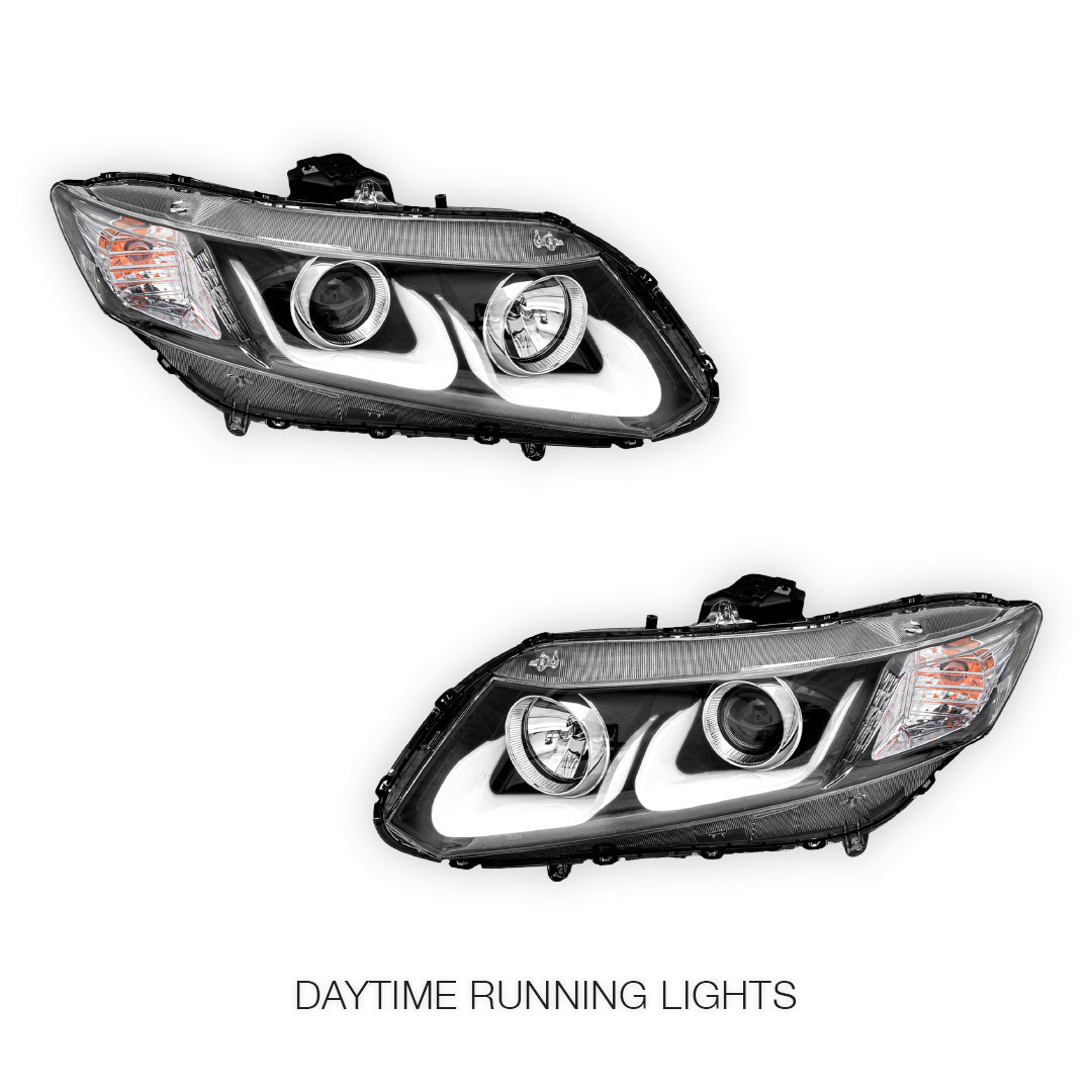 Honda Civic FB (2012 - 2016) 3D DRL Projector Headlights LH + RH