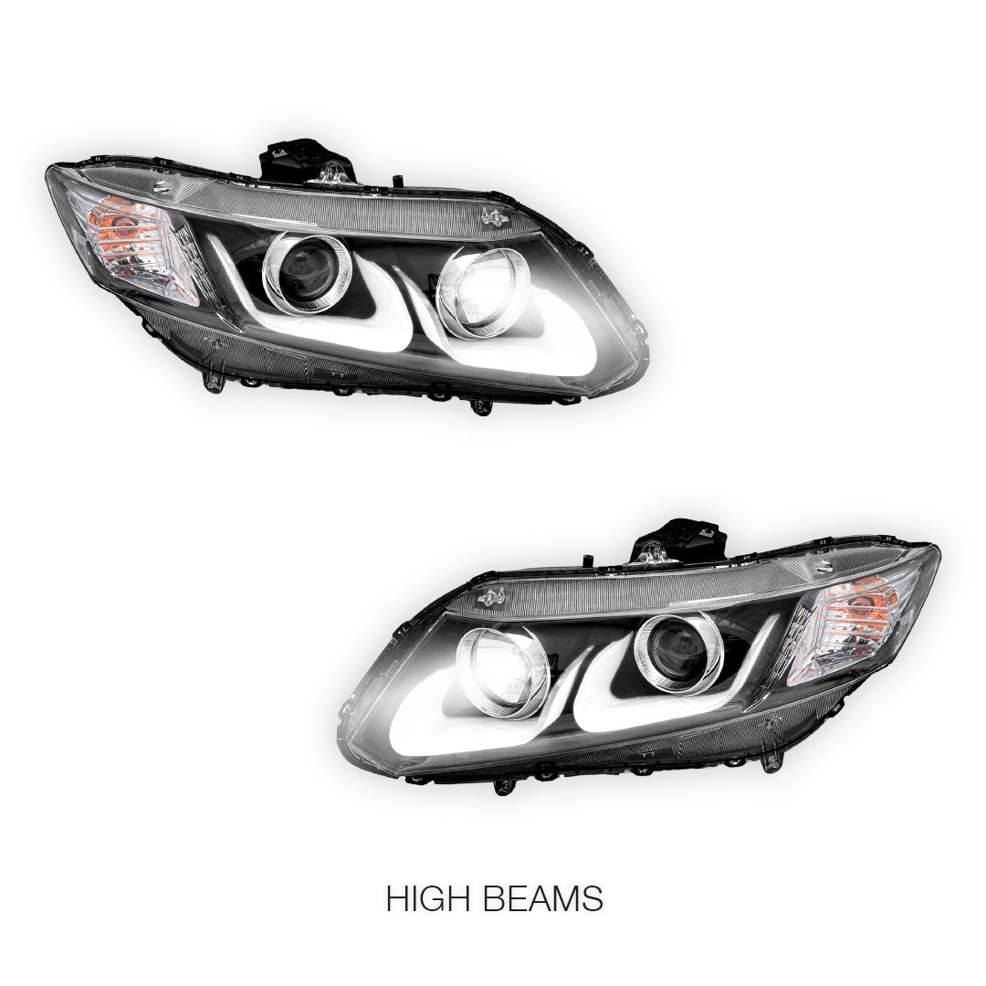 Honda Civic FB (2012 - 2016) 3D DRL Projector Headlights LH + RH