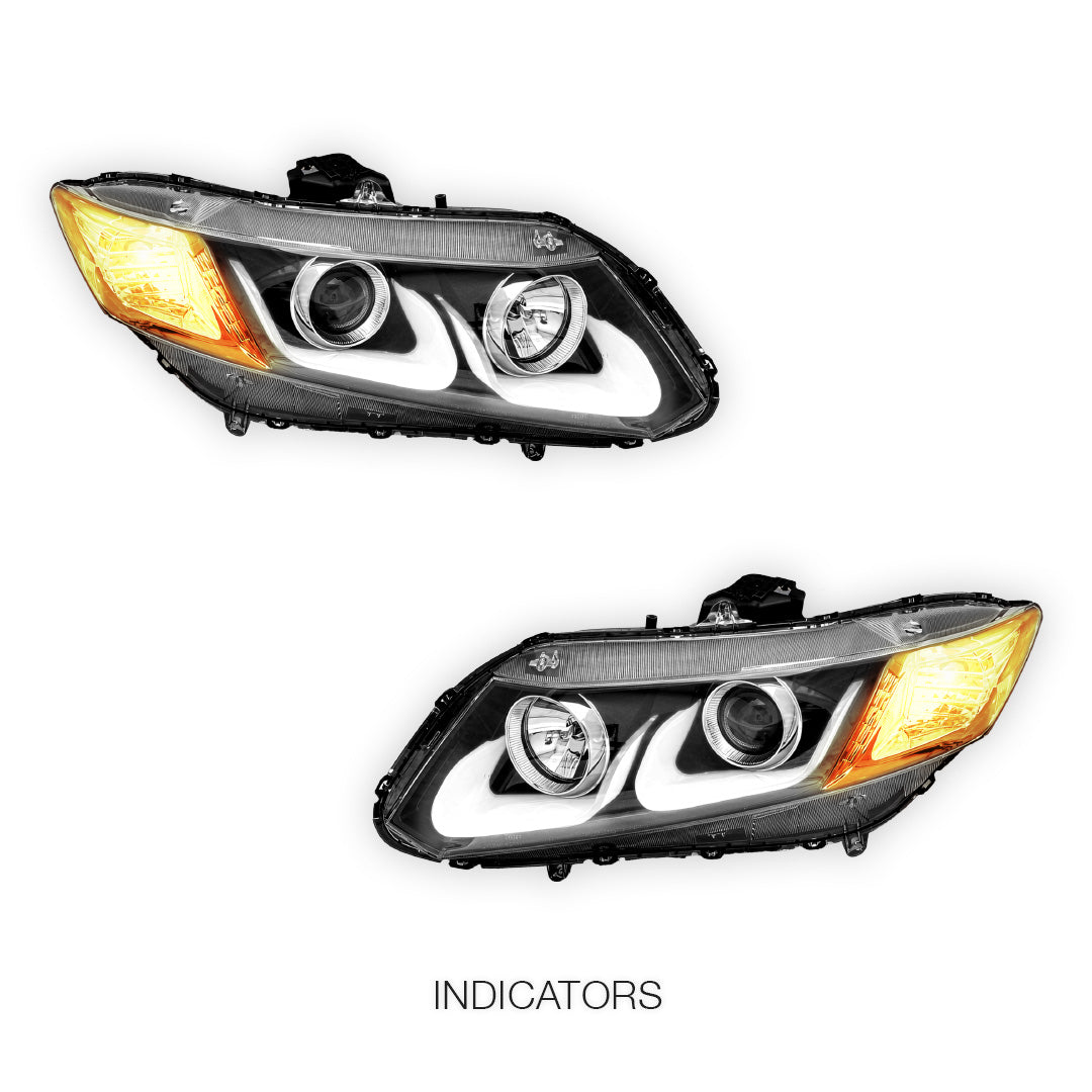 Honda Civic FB (2012 - 2016) 3D DRL Projector Headlights LH + RH